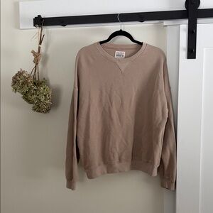 American Eagle Outfitters Men's Beige Crewneck Sweater